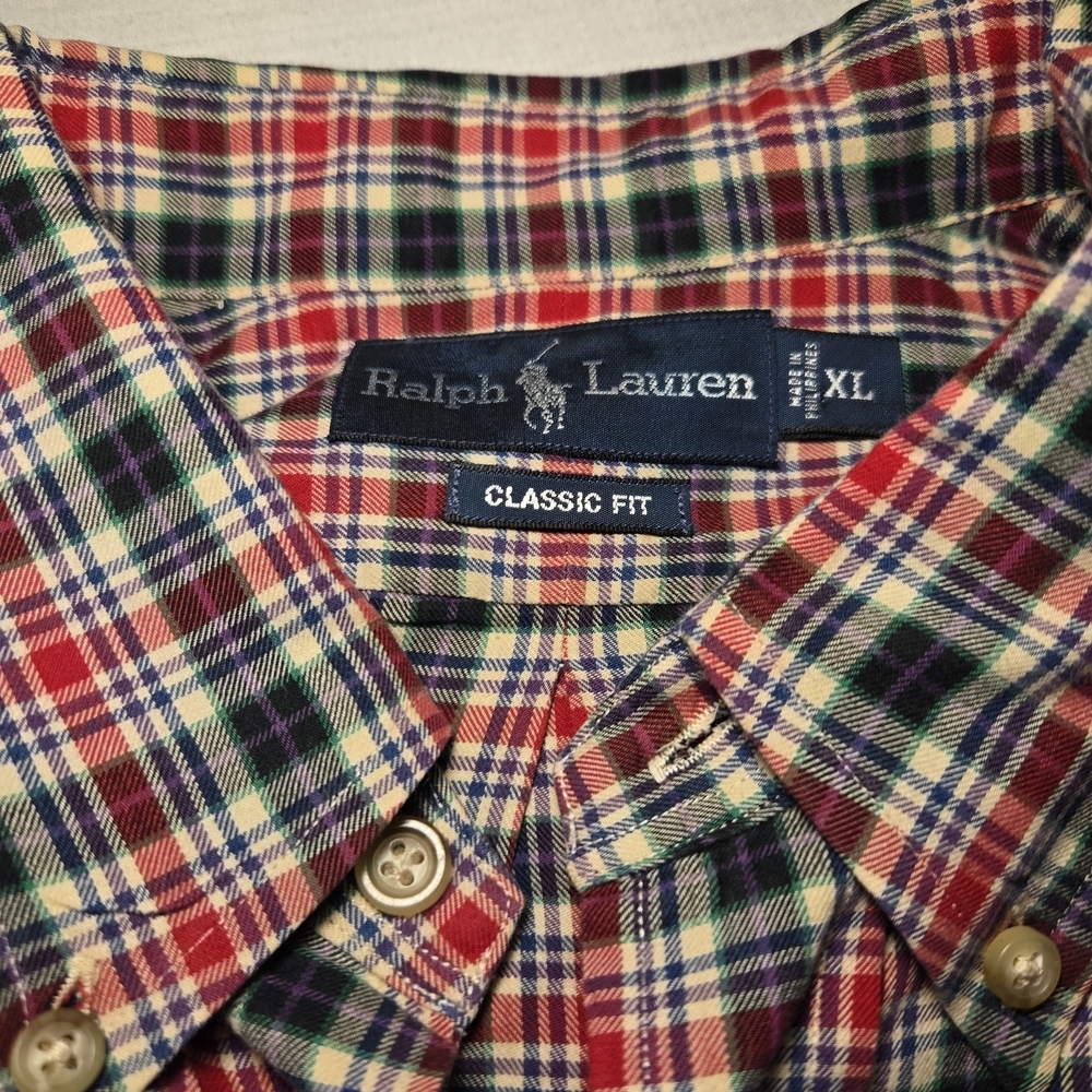 Polo Ralph Lauren Red Plaid Button-Down Shirt Men’s Pony Long Sleeve Christmas